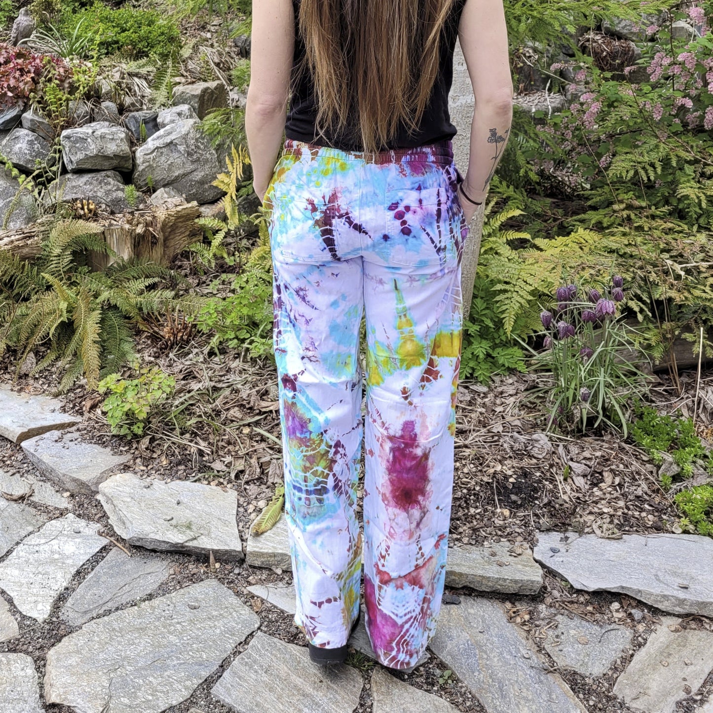 Linen Pant Rainbow Geode Small