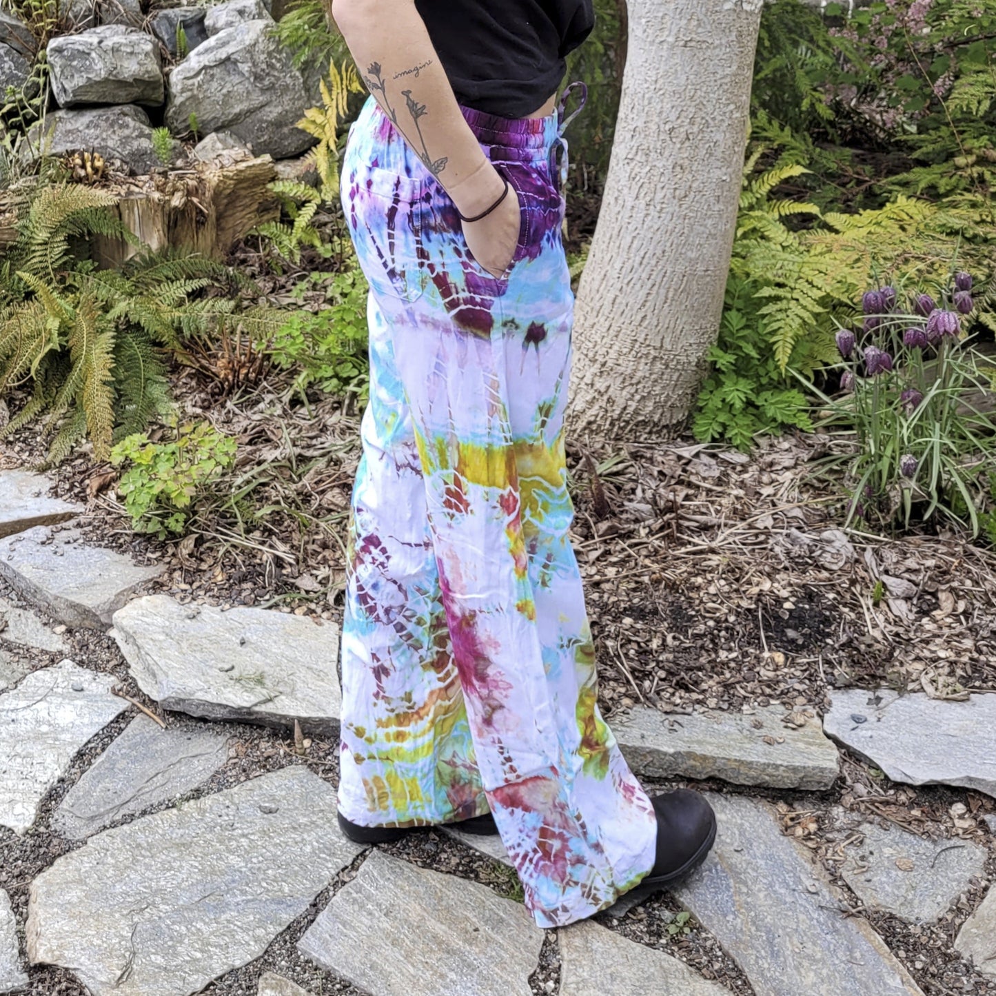 Linen Pant Rainbow Geode Small