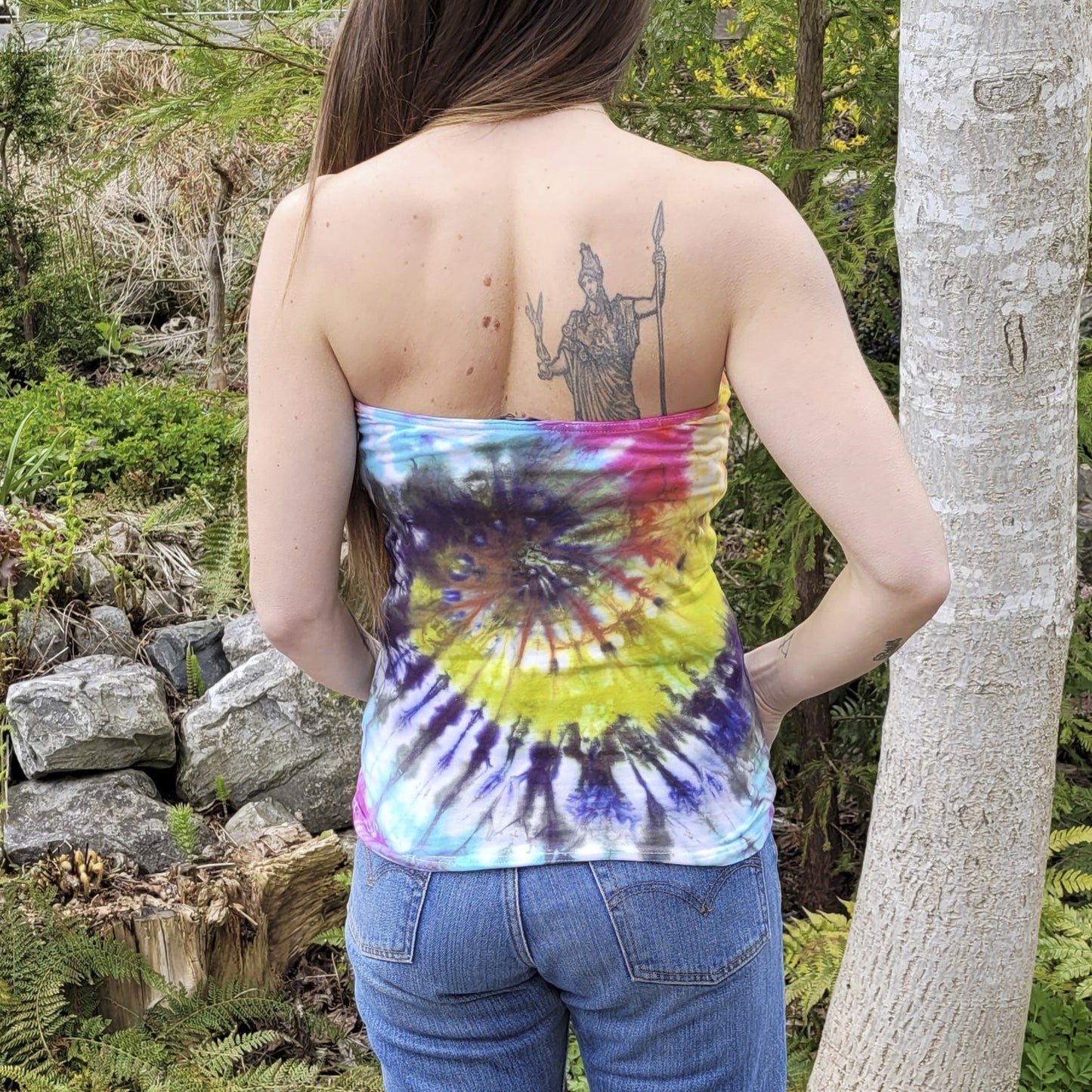 Tube Top Rainbow Spiral Small Upcycle