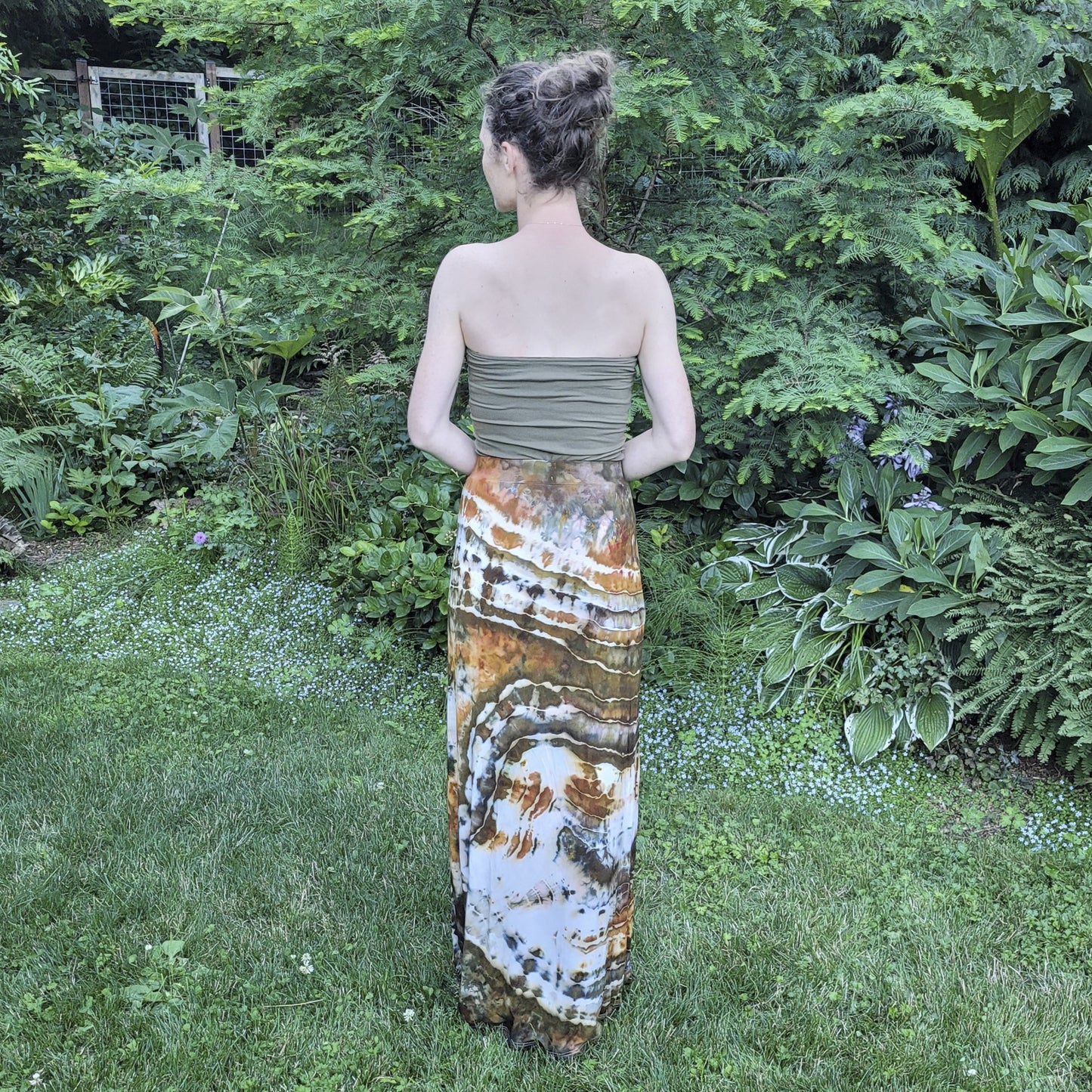 Skirt Maxi Double Slit Moss Geode Large