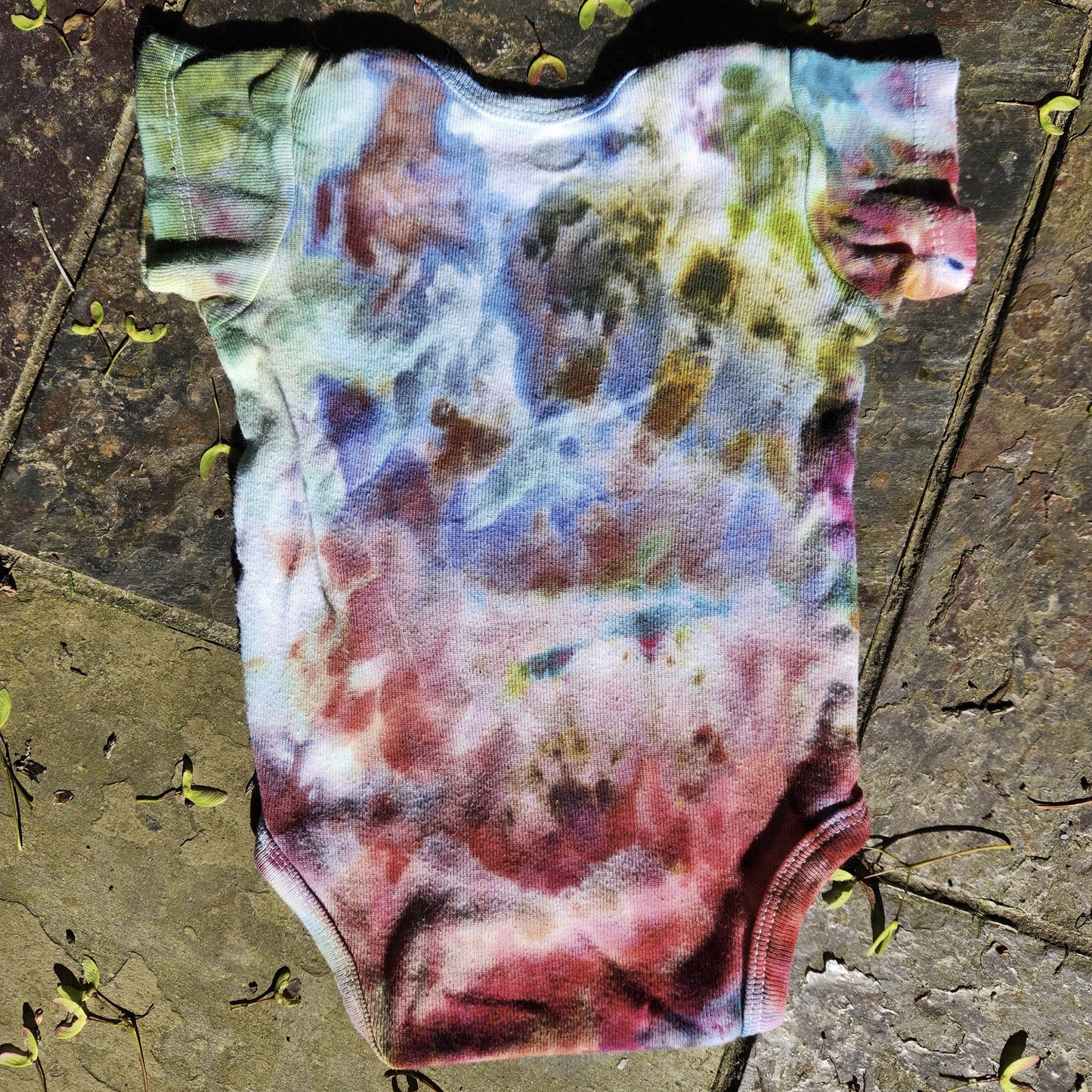 Onesie Rainbow Ice Dye 0-3 month Upcycle