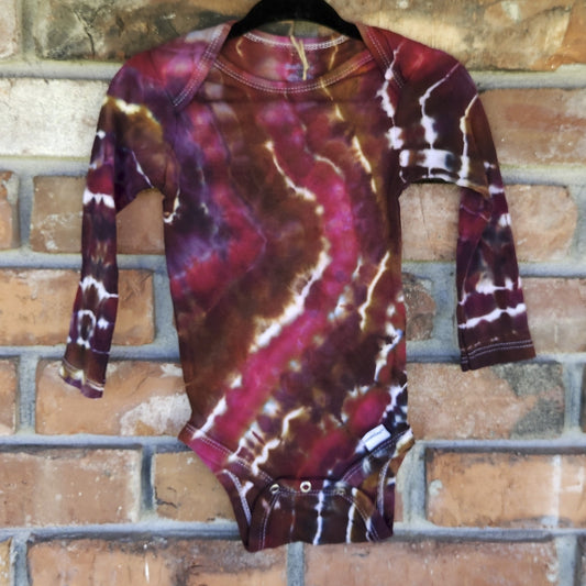 Onesie Long Sleeve Maroon Geode 12 month