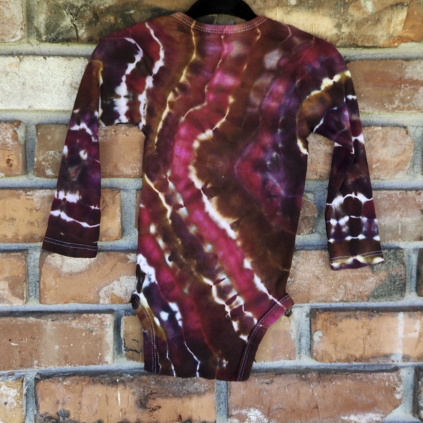 Onesie Long Sleeve Maroon Geode 12 month