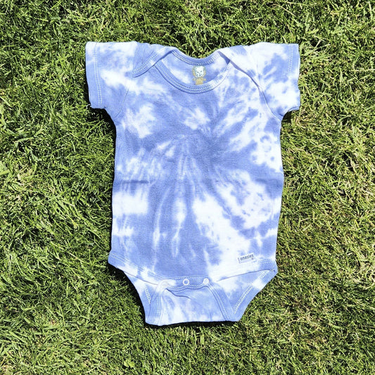 Onesie Sky Blue Spiral 0-3 month Upcycle