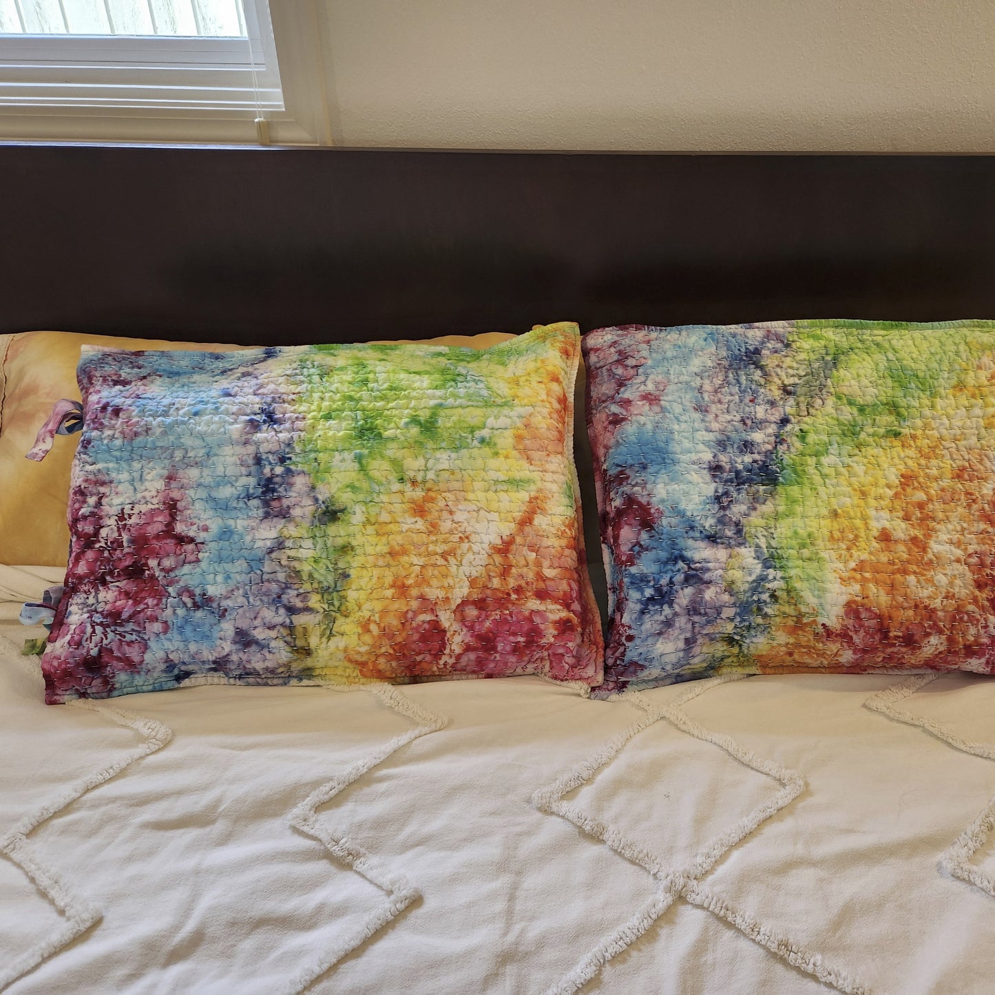 Sham Quilted Pottery Barn Rainbow Ice Dye Set of 2 Upcycle