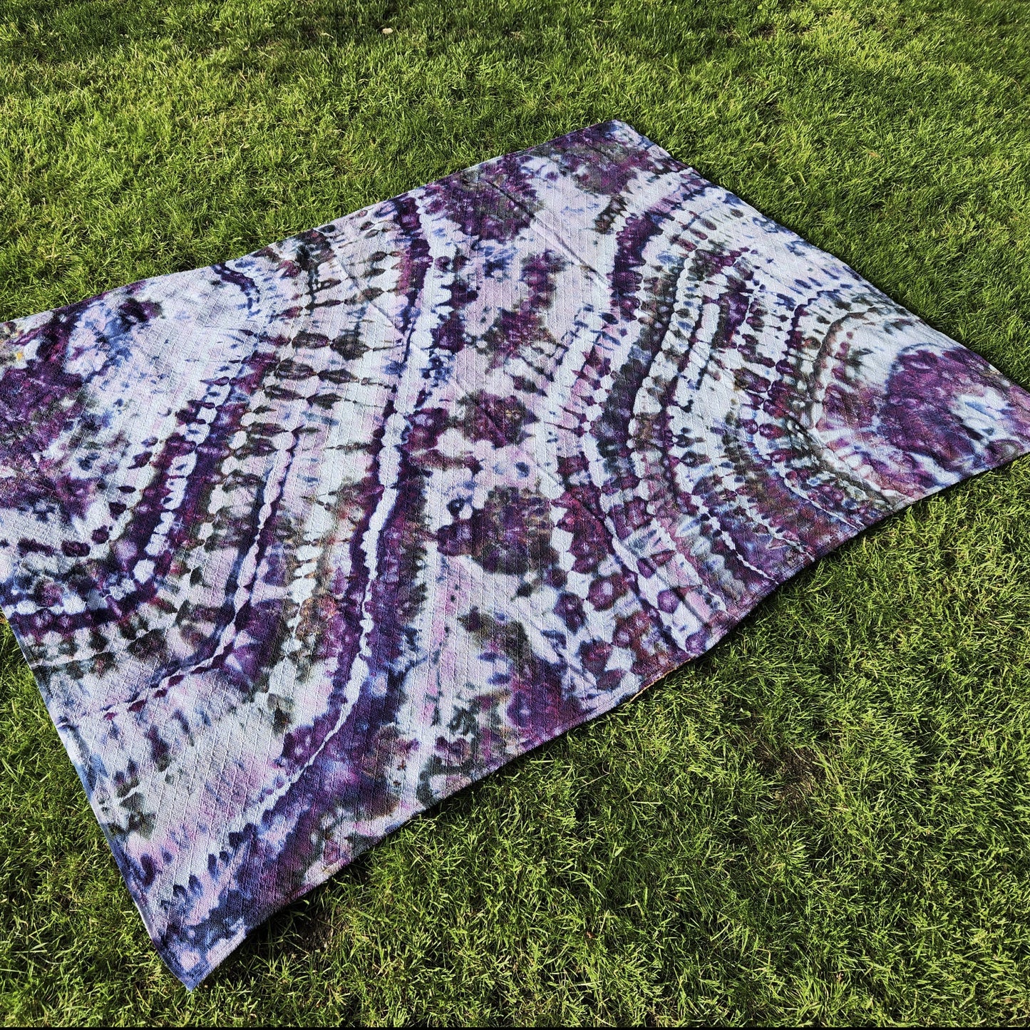 Woven Cotton Blanket Purple Geode Upcycle