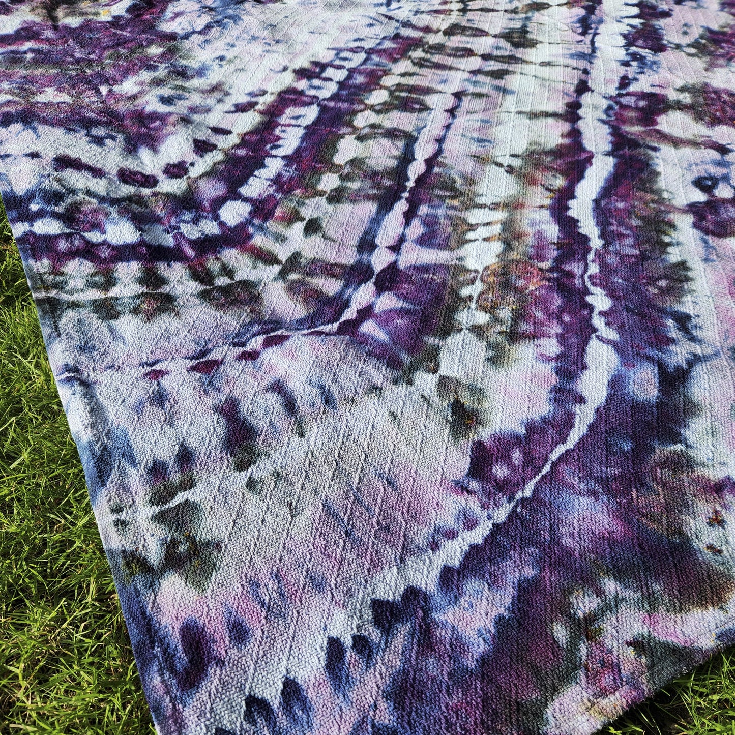 Woven Cotton Blanket Purple Geode Upcycle