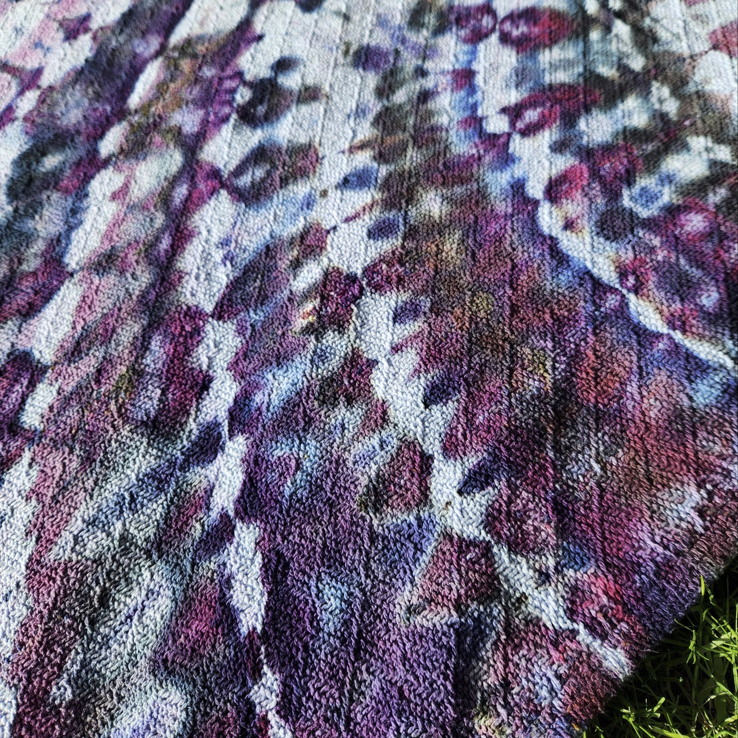 Woven Cotton Blanket Purple Geode Upcycle