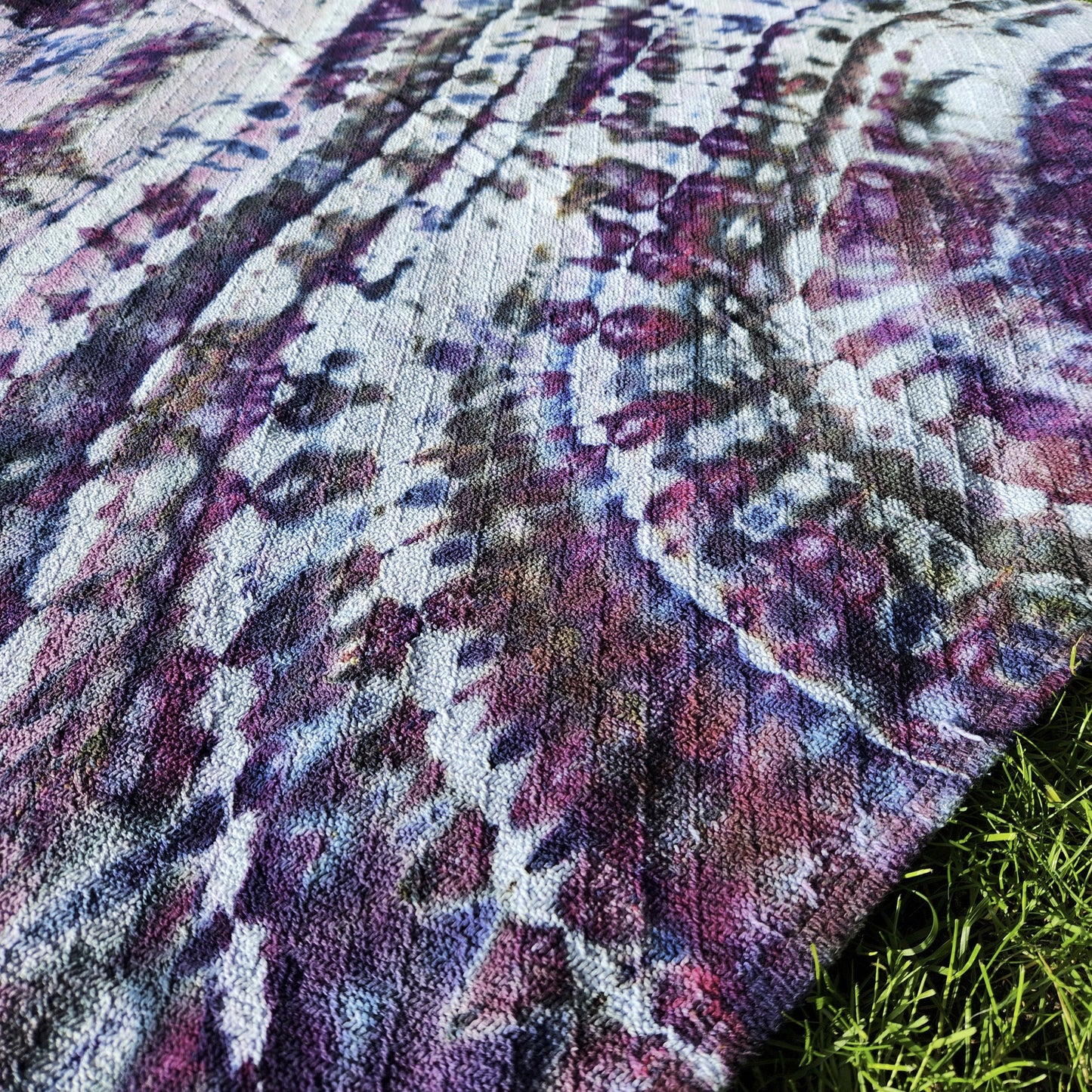 Woven Cotton Blanket Purple Geode Upcycle