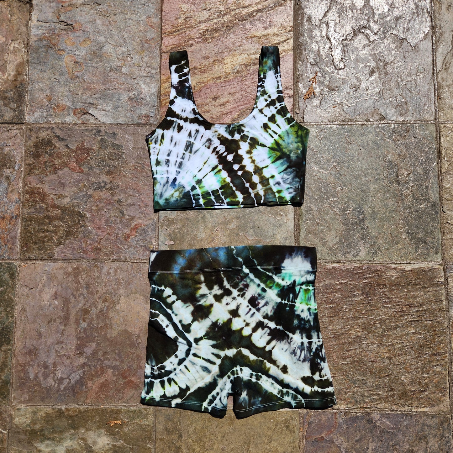 Crop Tank Top Moss Geode Medium