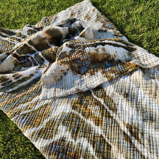 Muslin Blanket 6 layer Sage Geode Twin