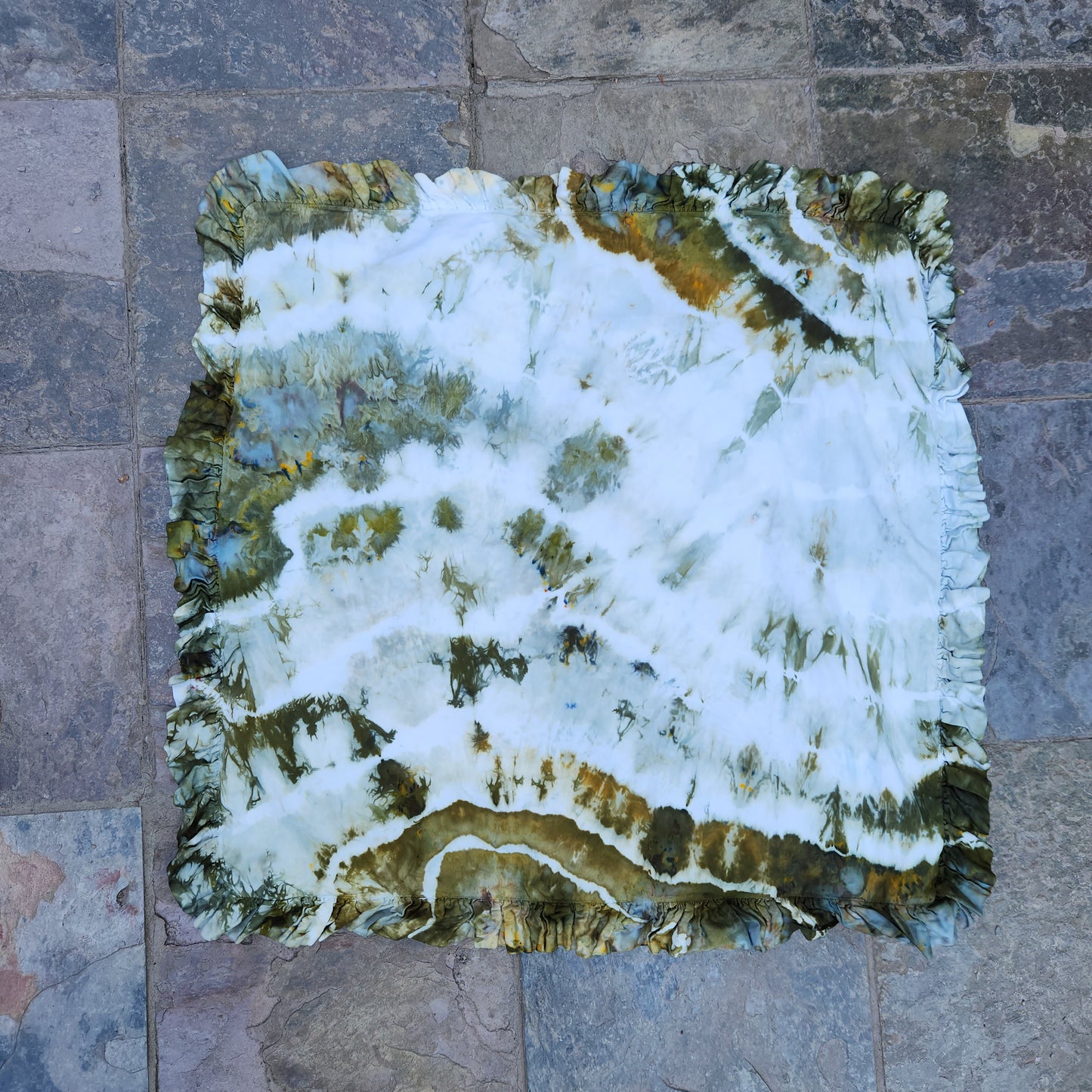 Sham Ruffle Martha Stewart Sage Geode Upcycle