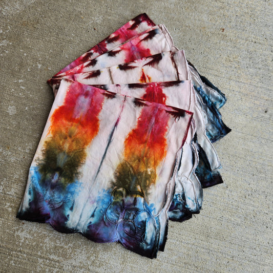 Napkin Rainbow Ice Dye Set of 5 Upcycle