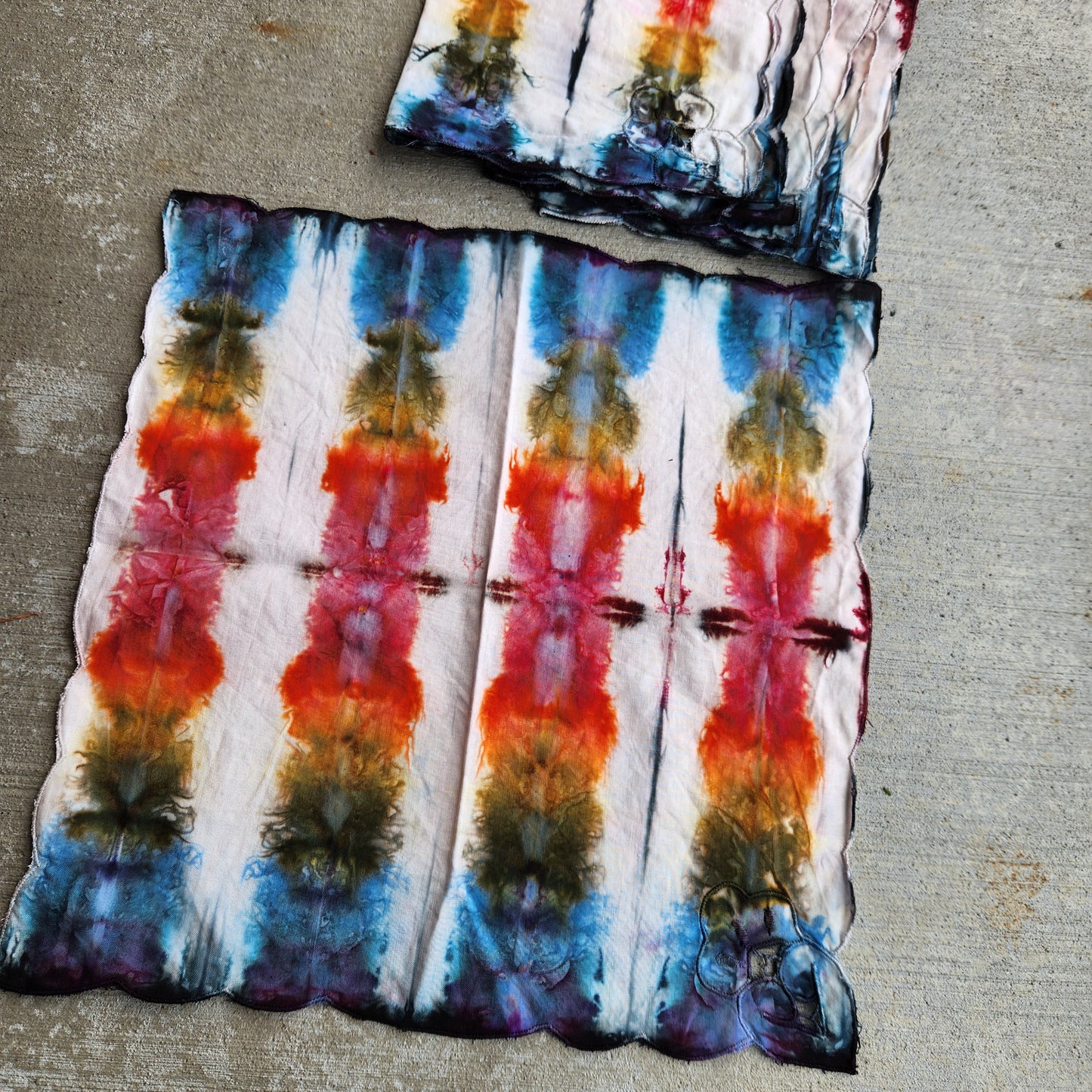 Napkin Rainbow Ice Dye Set of 5 Upcycle