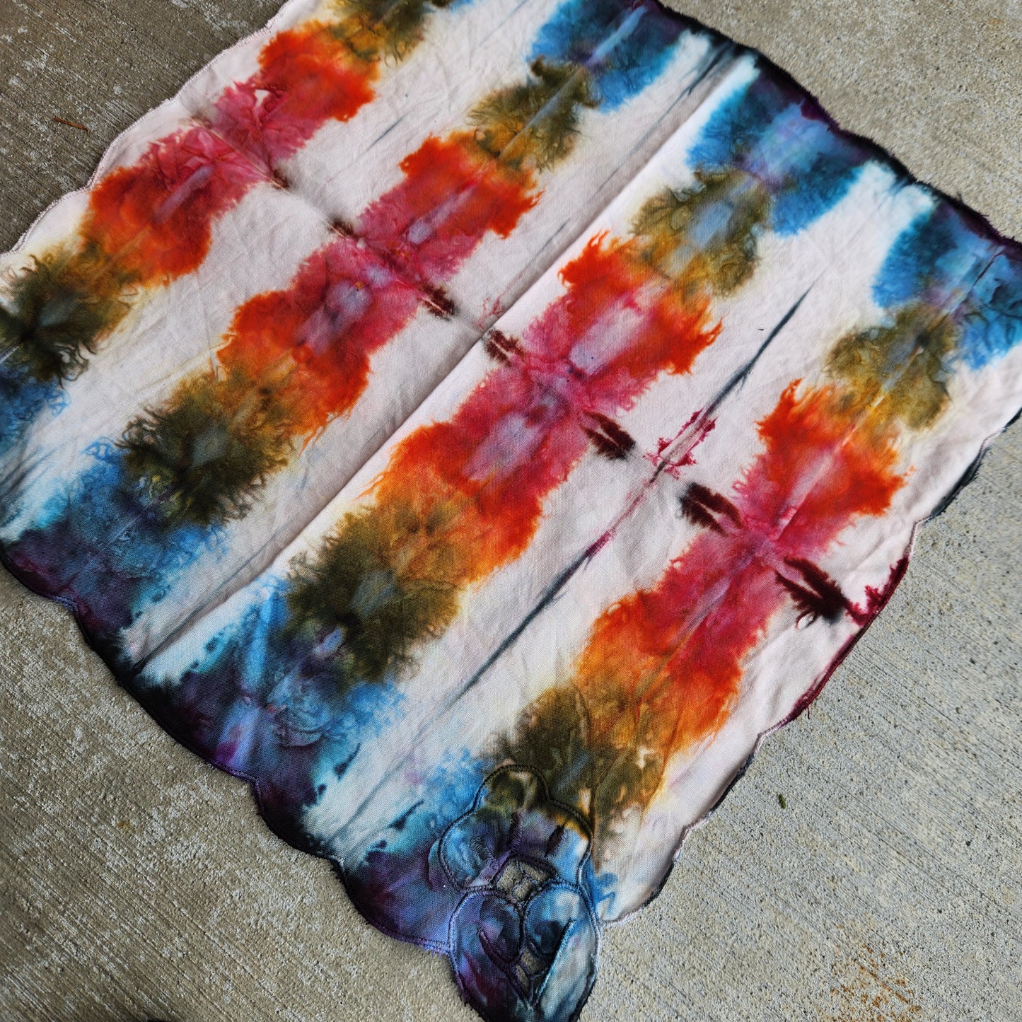 Napkin Rainbow Ice Dye Set of 5 Upcycle