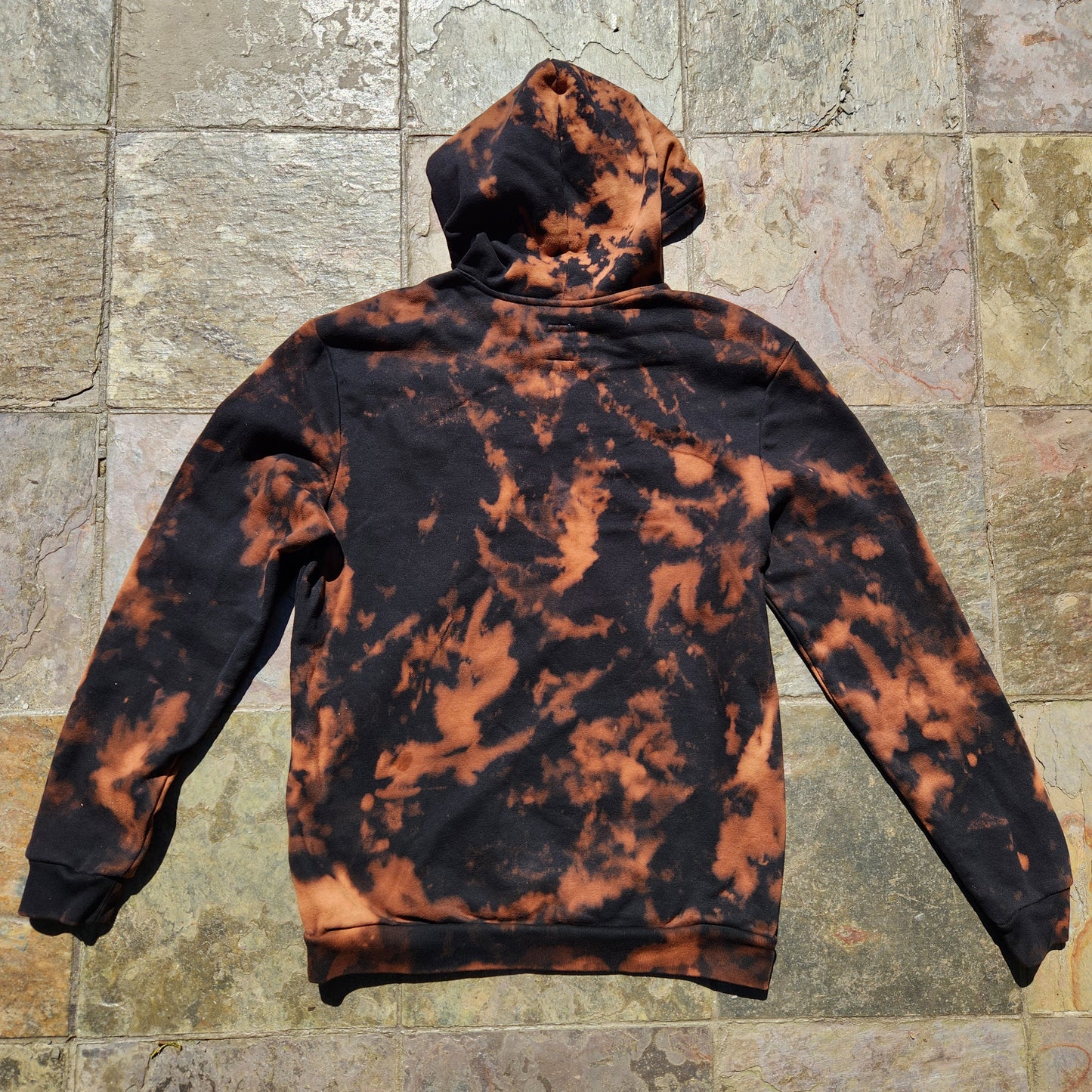 Hoodie Black Bleach Dye