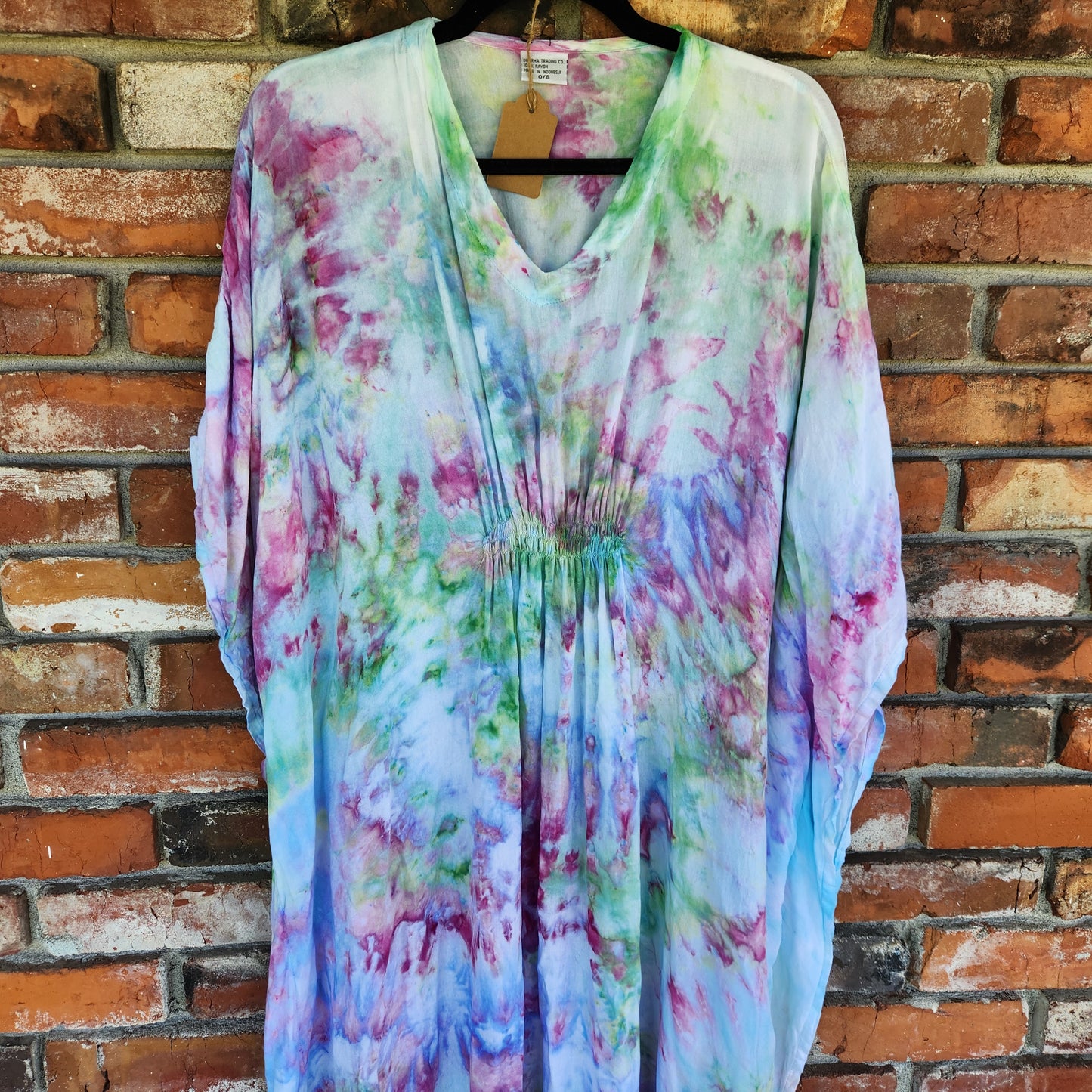 Caftan Ruched Pastel Ice Dye One Size