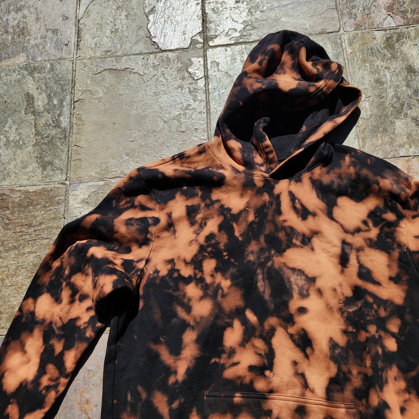 Hoodie Black Bleach Dye