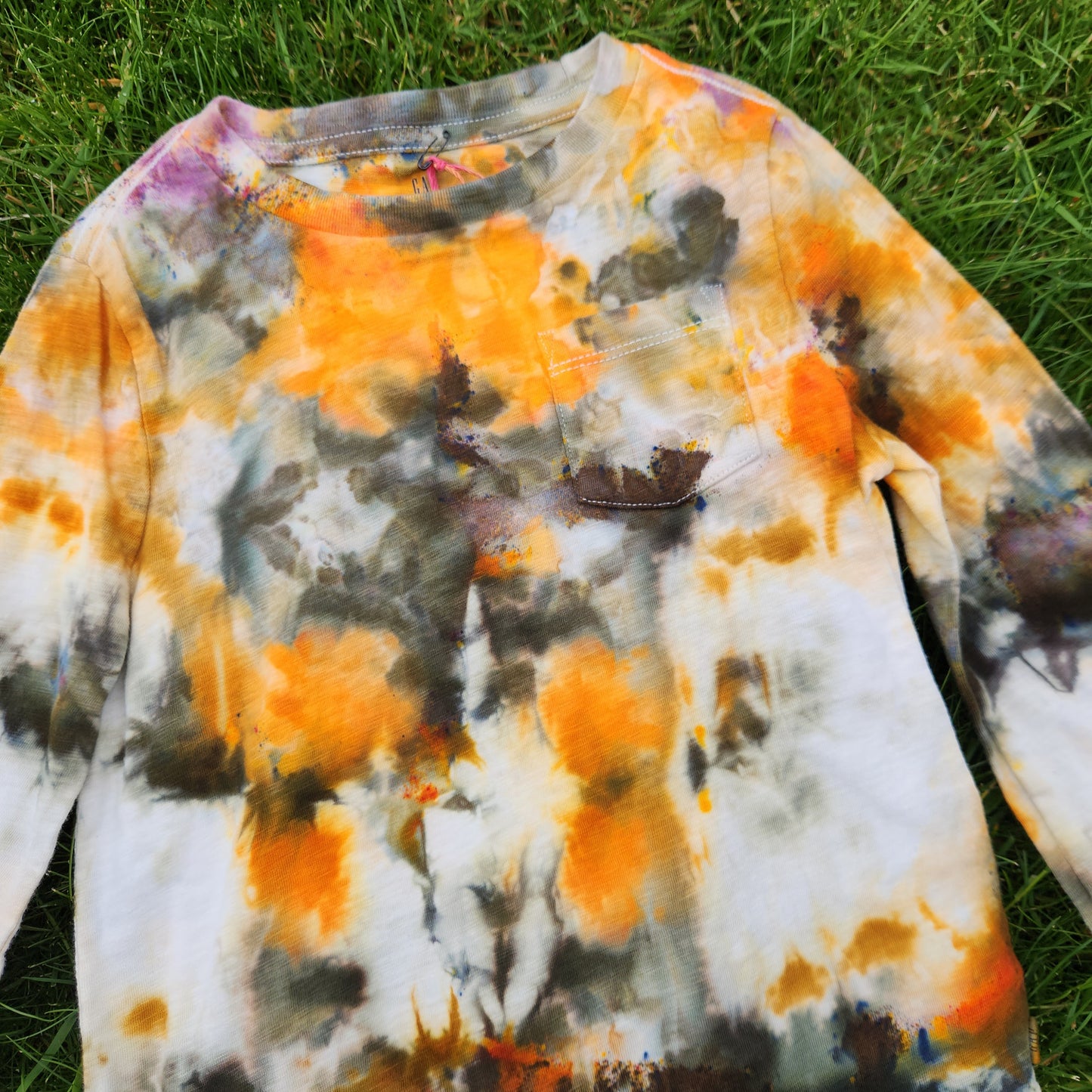 Long Sleeve Pocket Shirt Youth XS Ice Dye