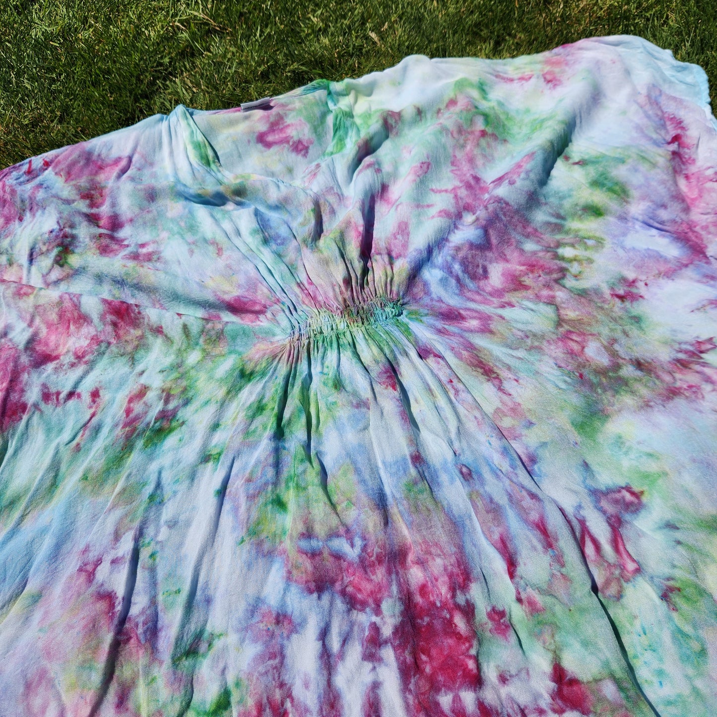 Caftan Ruched Pastel Ice Dye One Size