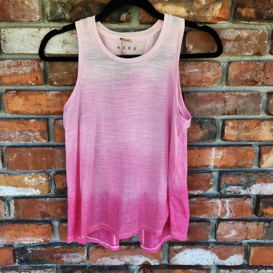 Tank Top Split Back Pink Ombre Small Upcycle