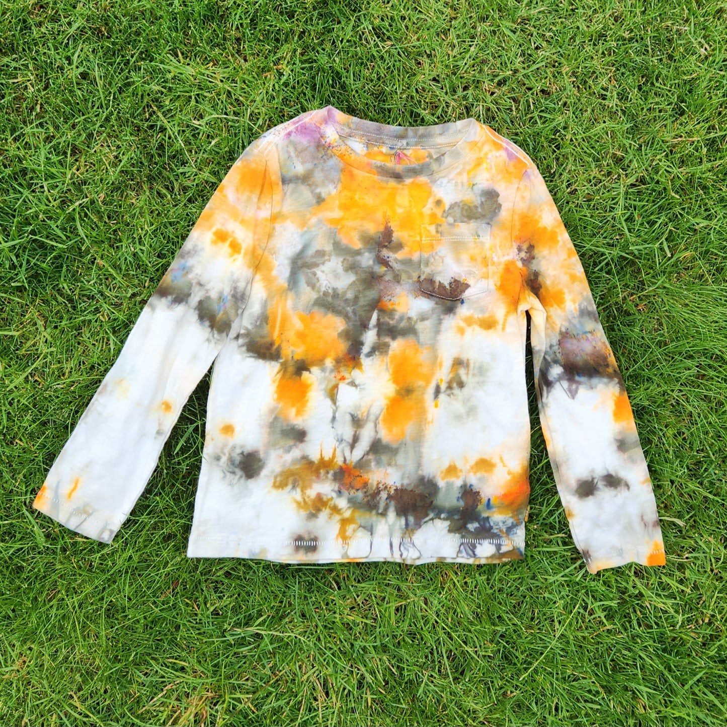 Long Sleeve Pocket Shirt Youth XS Ice Dye