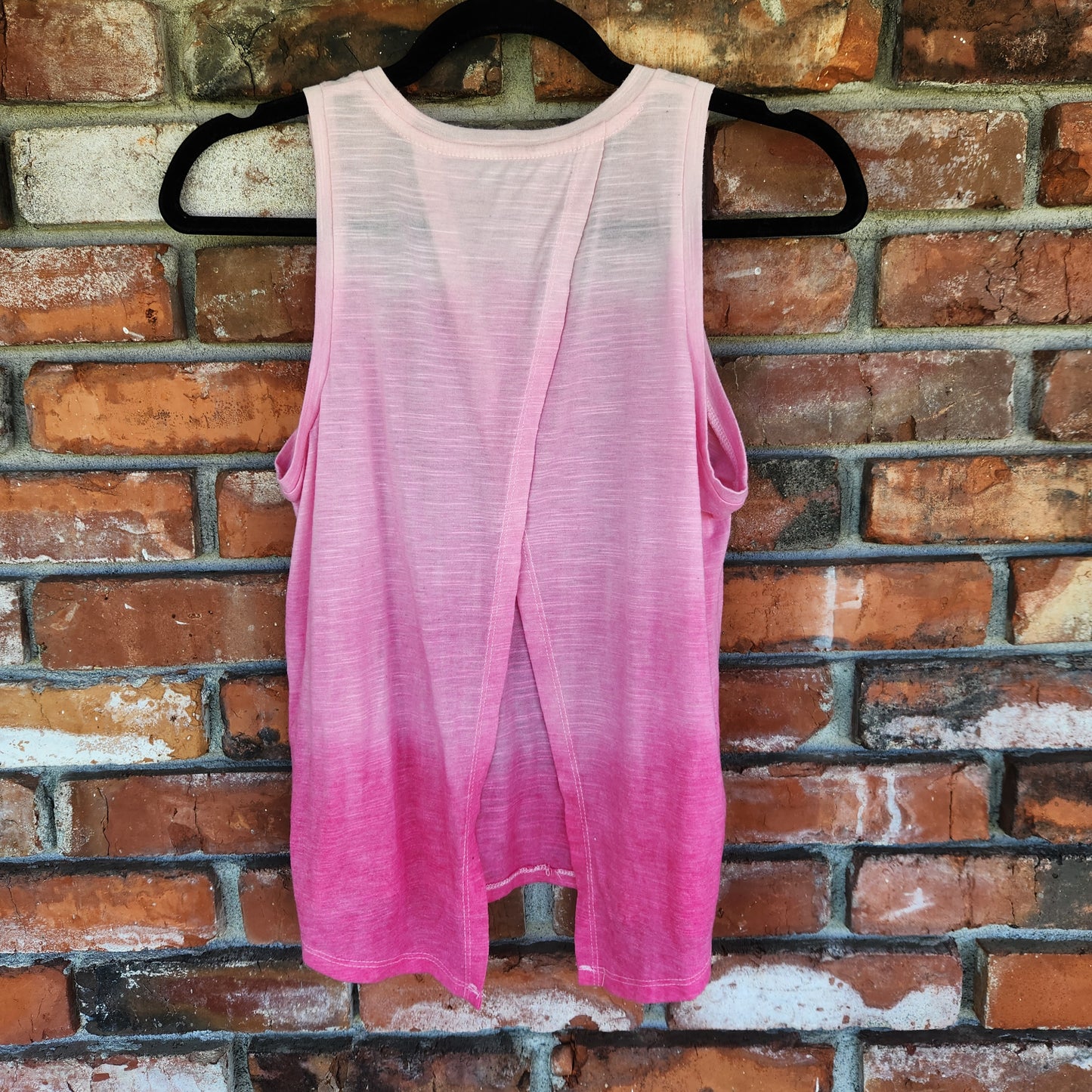 Tank Top Split Back Pink Ombre Small Upcycle