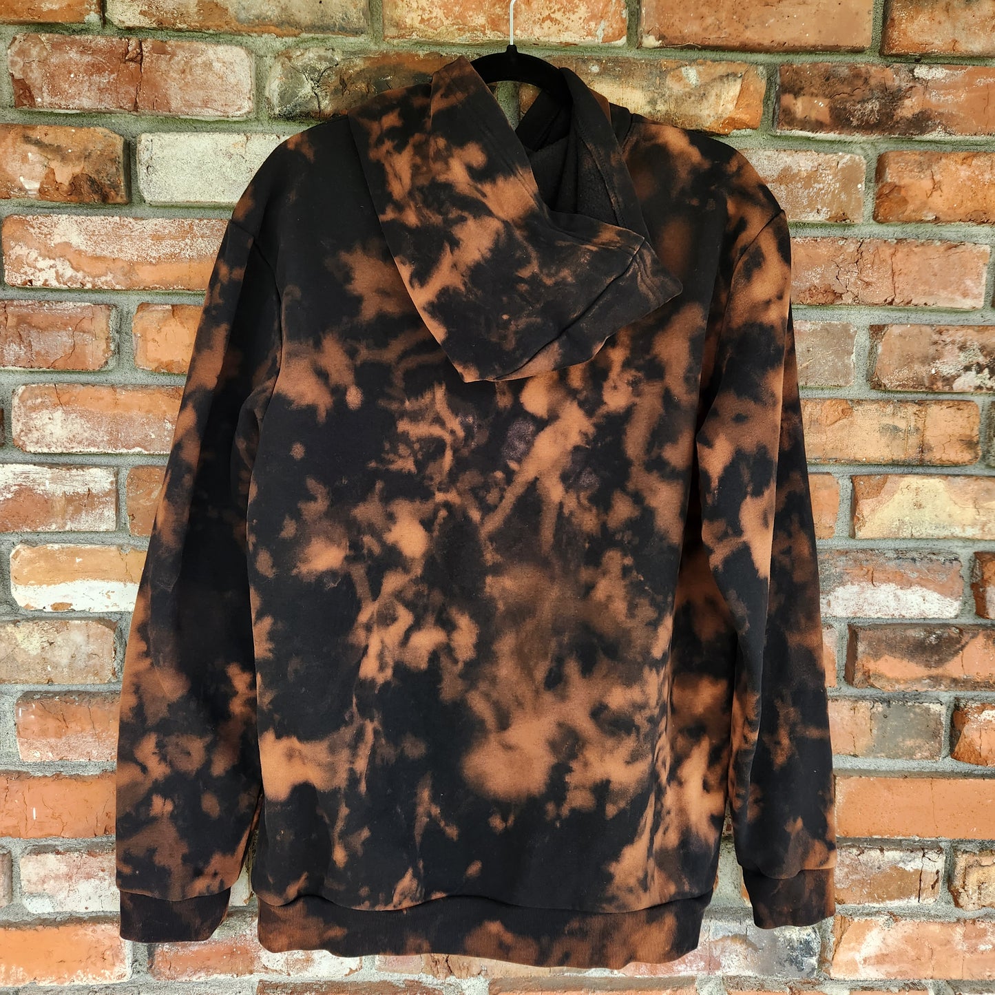 Hoodie Black Bleach Dye