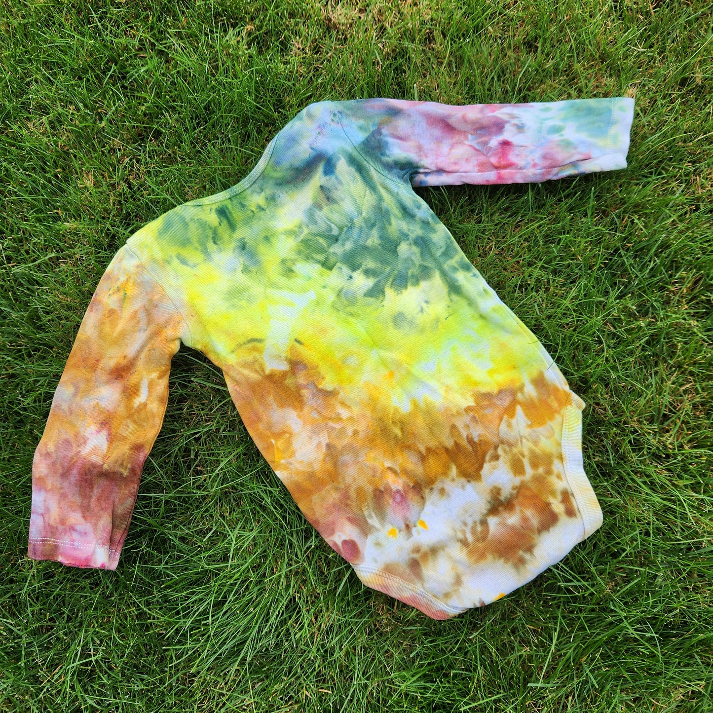 Onesie Long Sleeve Fall Ice Dye 18 month Upcycle