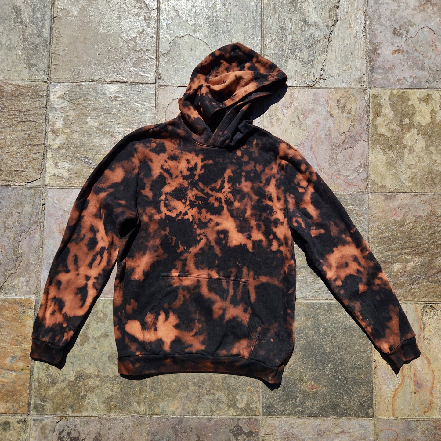 Hoodie Black Bleach Dye