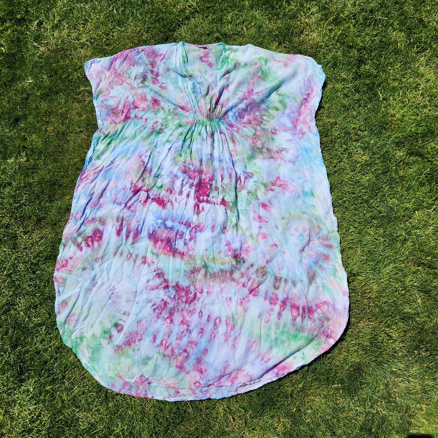 Caftan Ruched Pastel Ice Dye One Size