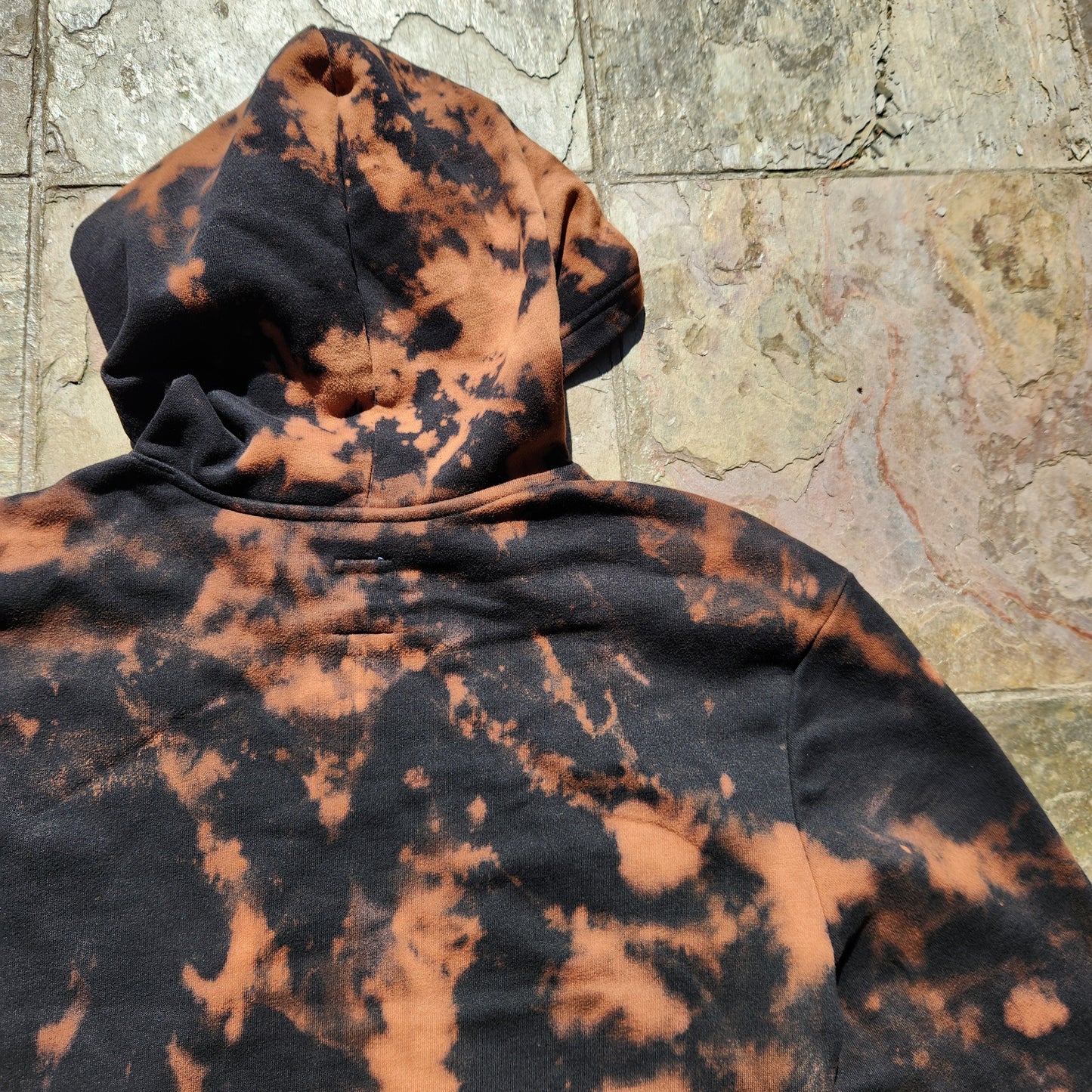 Hoodie Black Bleach Dye