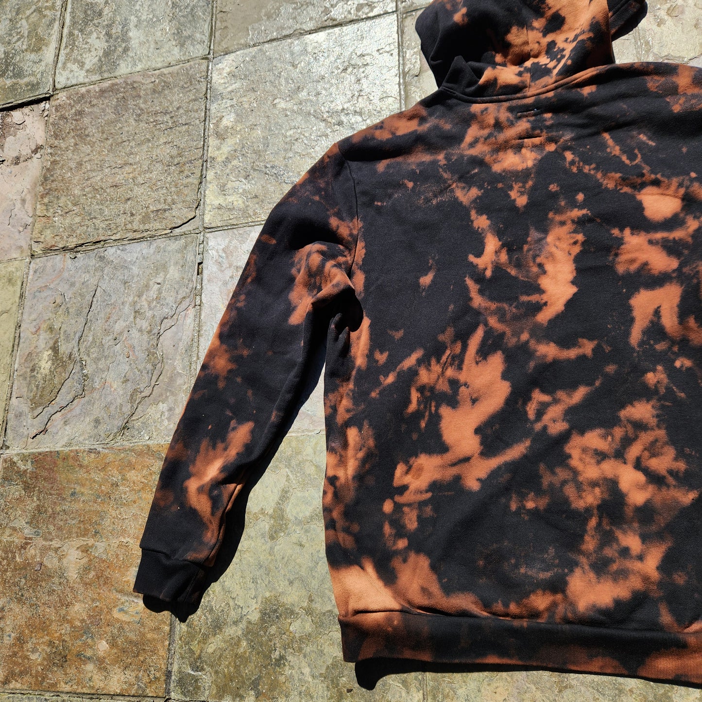 Hoodie Black Bleach Dye