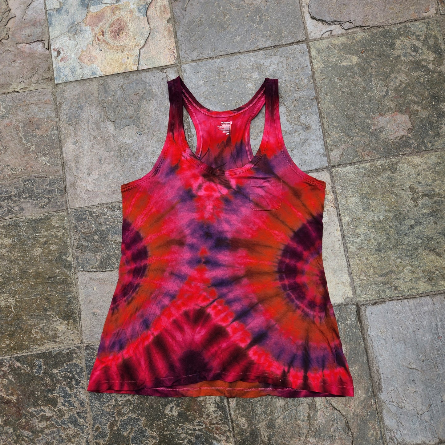 Tank Top Funky Spiral Upcycle Large