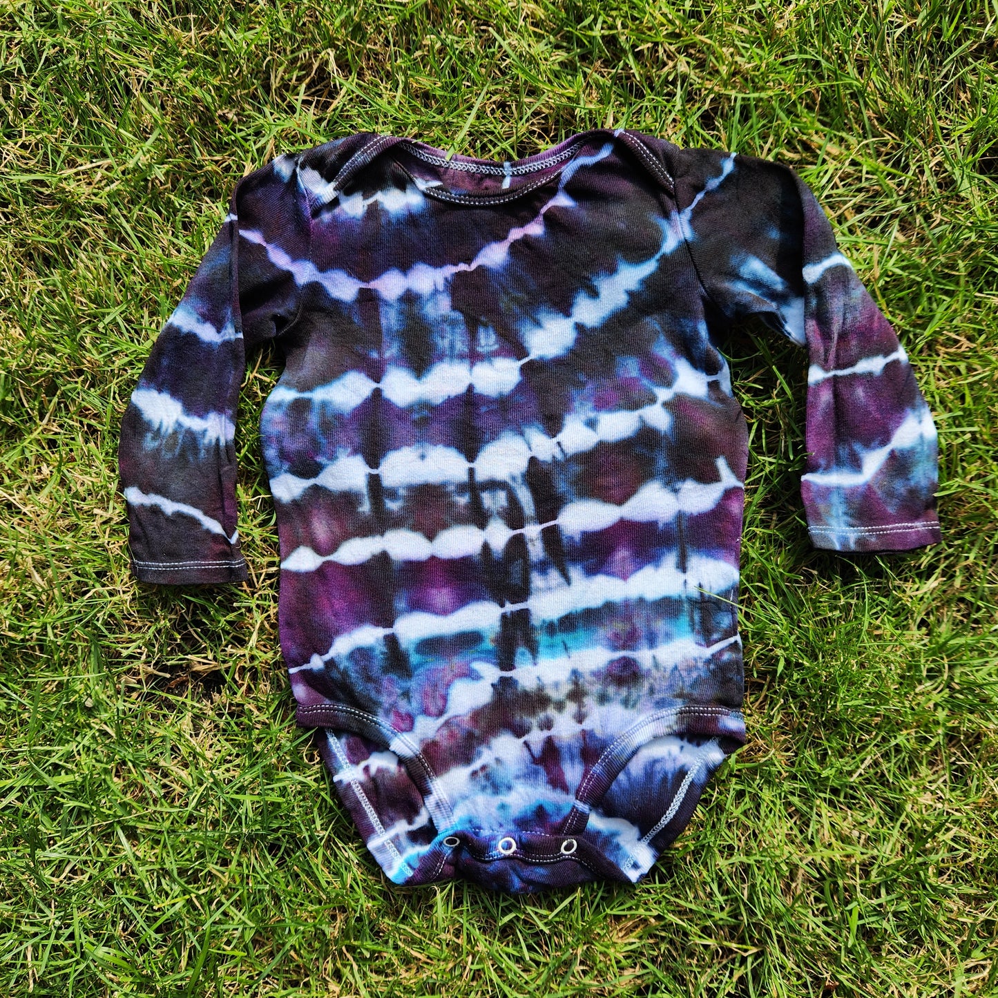 Onesie Long Sleeve Midnight Geode 18 month Upcycle