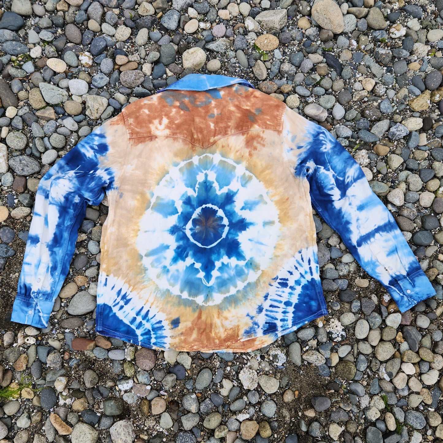 Denim Western Shirt Tide Mandala Women's Large