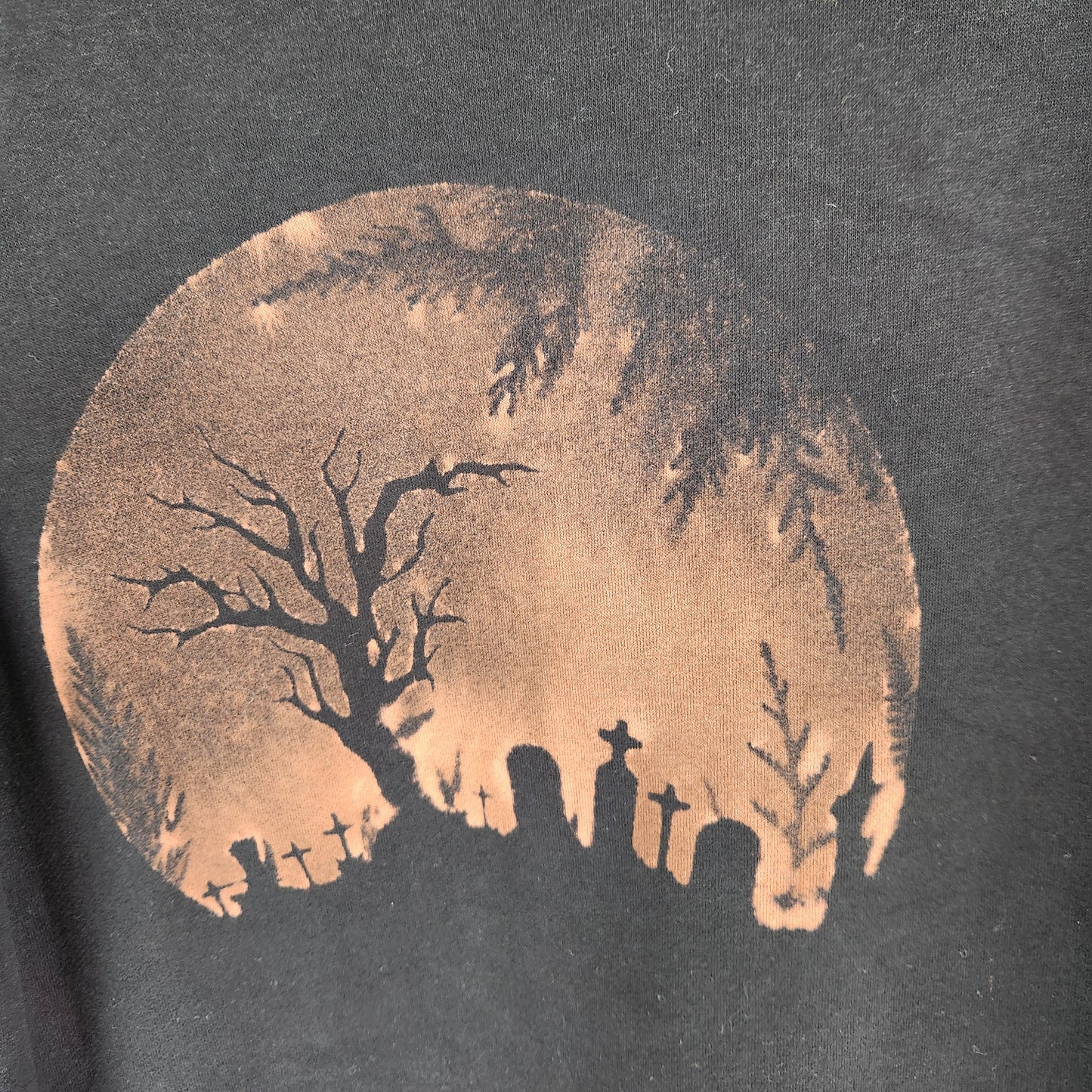 Hoodie Black Cemetery Moon